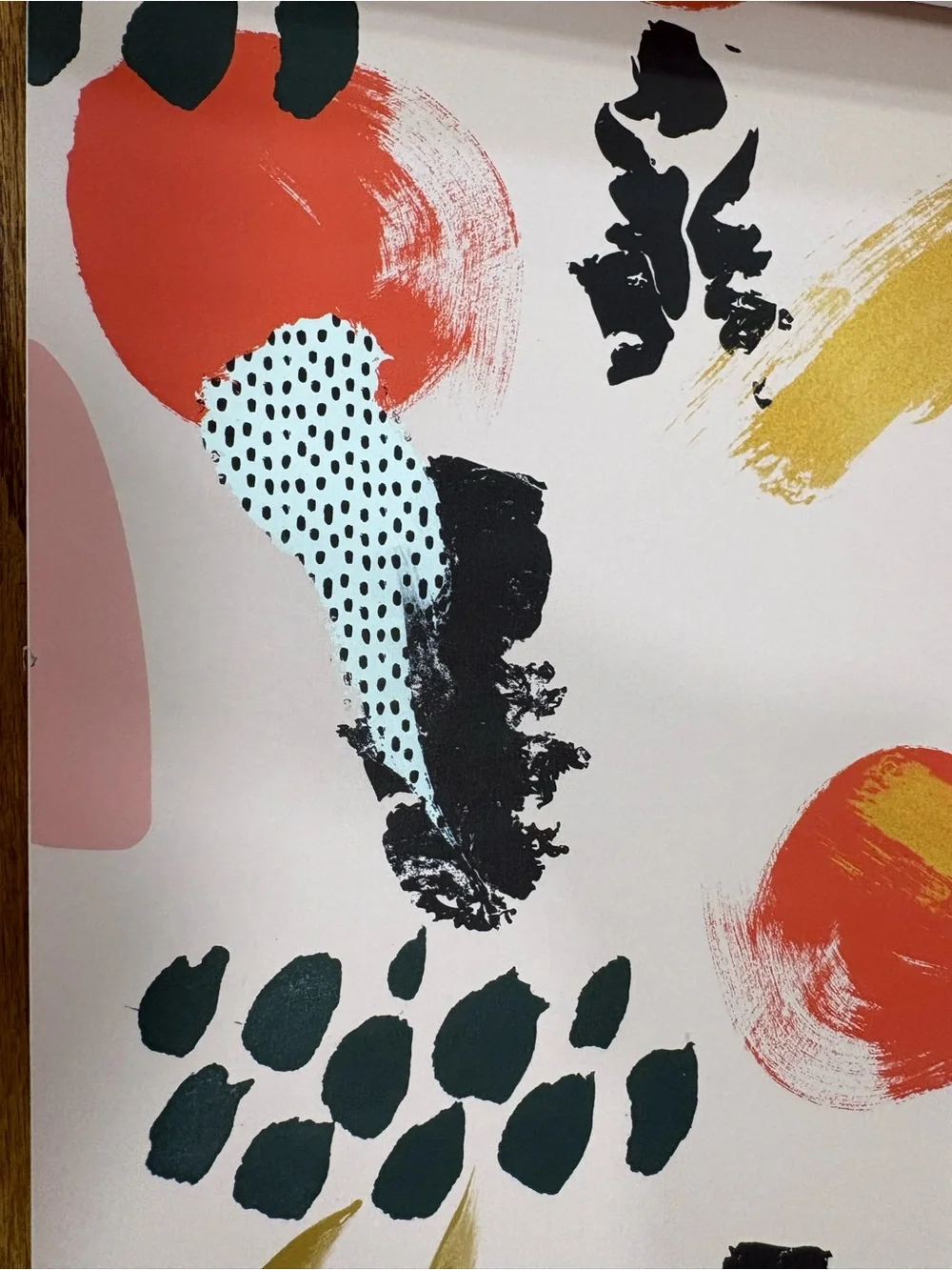 Brewster home fashions abstract BoHo wallpaper roll MCM pink/orange/black modern